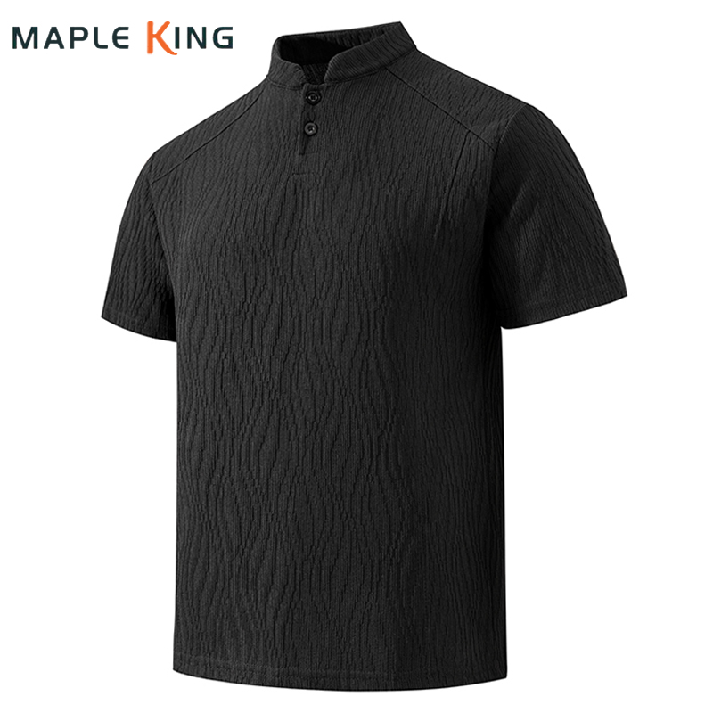 Golf Tees - Bark Texture Menswear Clothing Henley Shirt