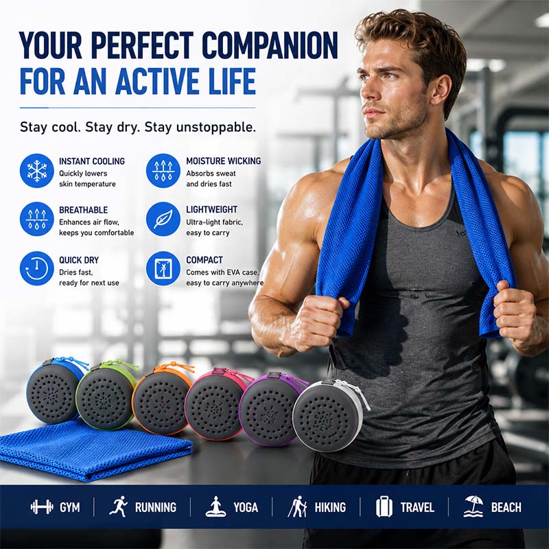Golf Towel - Instant Cooling Towel with EVA Case
