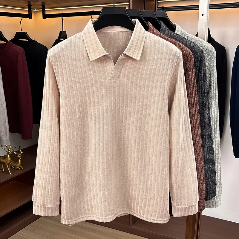 Men Polo Collar V‑Neck Knit Sw - Golf Tees ulasan dan harga