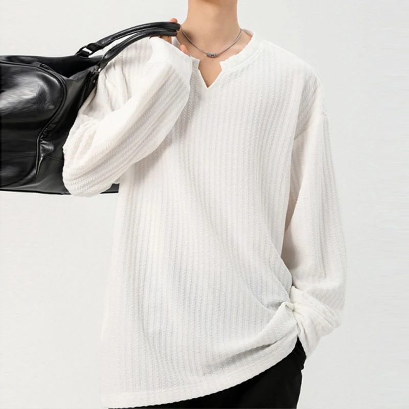 Autumn Male V Notch Neck Long  - Golf Tees ulasan dan harga