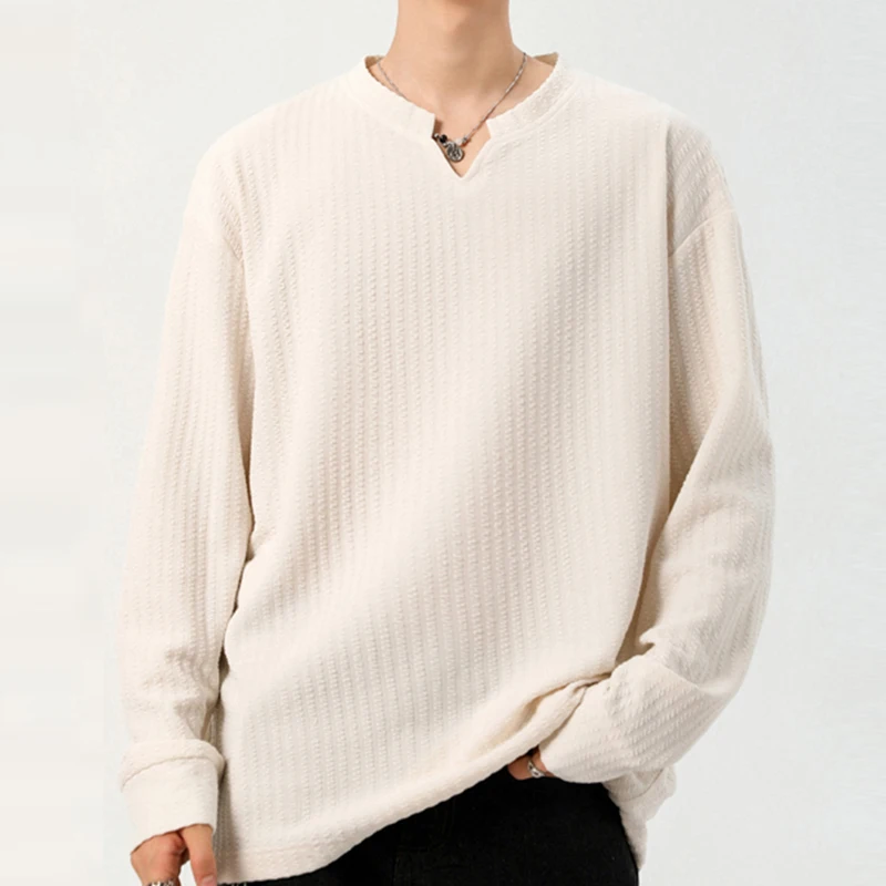 Autumn Male V Notch Neck Long  - Golf Tees ulasan dan harga