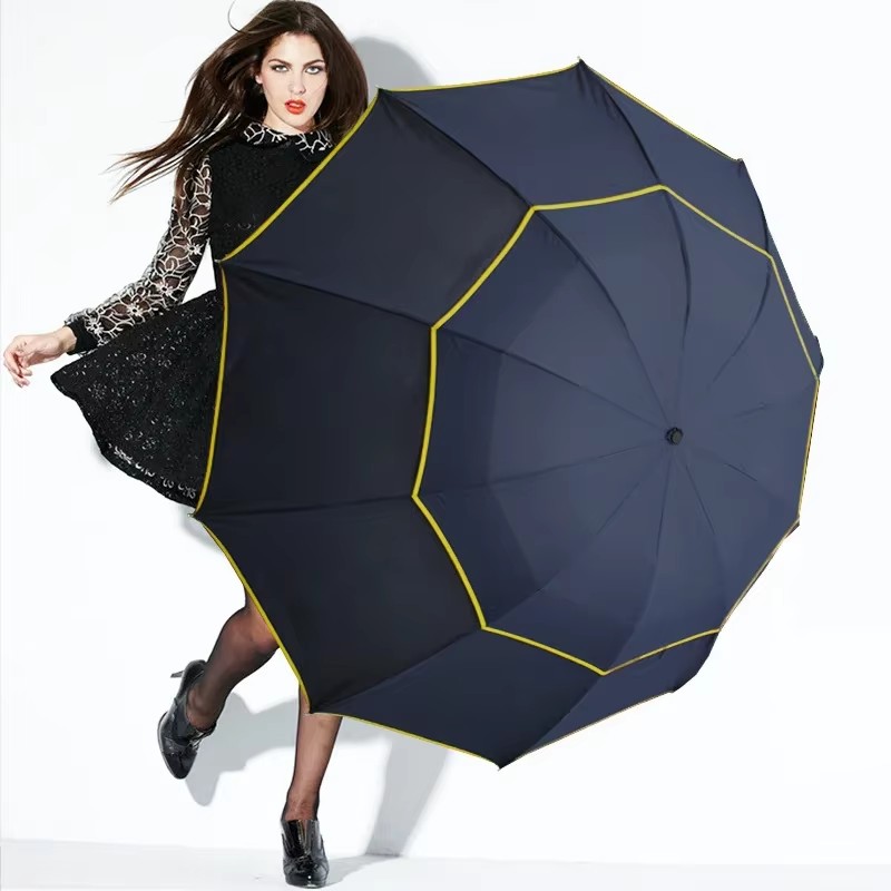 Double Strong Wind Resistant U - Golf Umbrella Large ulasan dan harga
